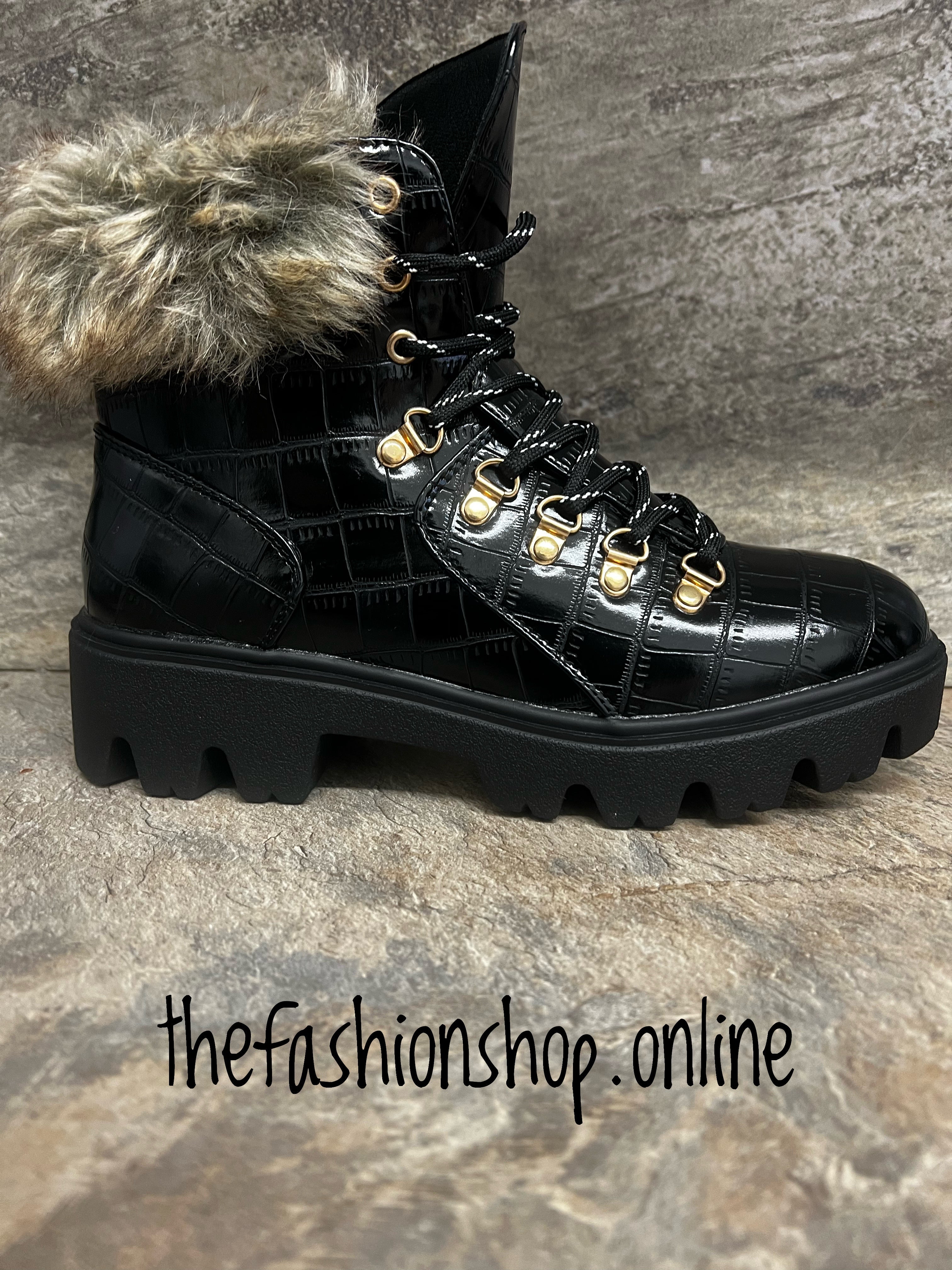 Croc fur boots best sale