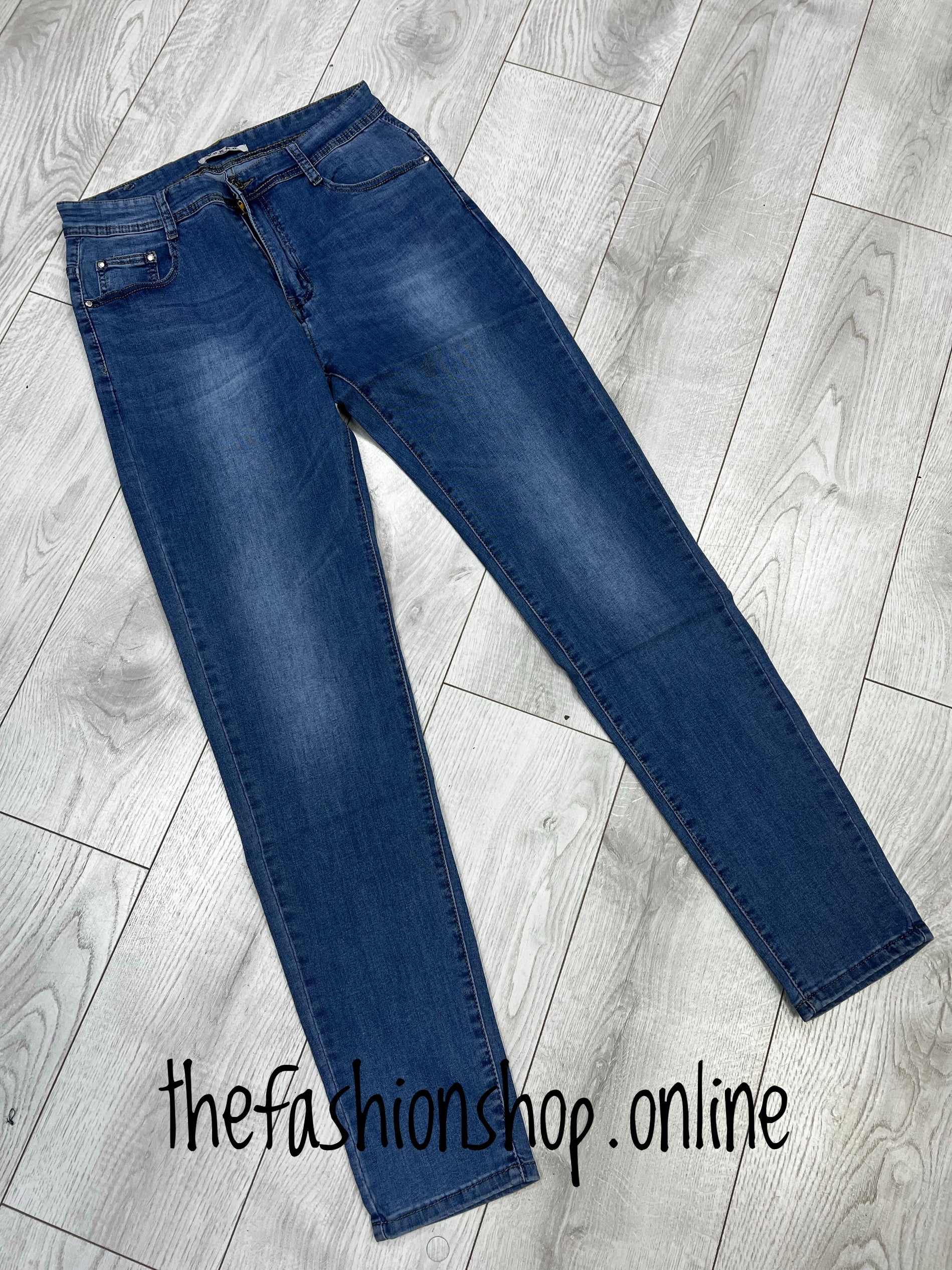 Stone wash ladies fit slim leg jeans sizes 12 20 The Fashion Shop