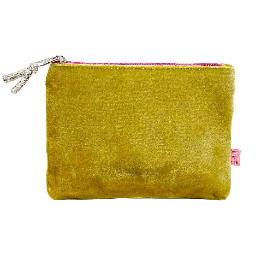 Lua Olive Velvet Purse