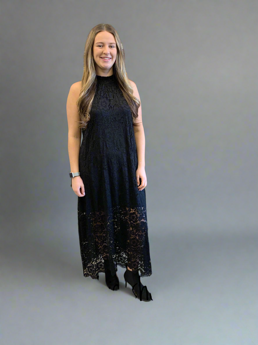 Black lace maxi dress 8-14