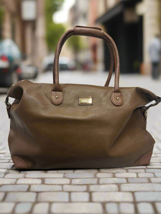 Brown and Tan Weekend Holdall