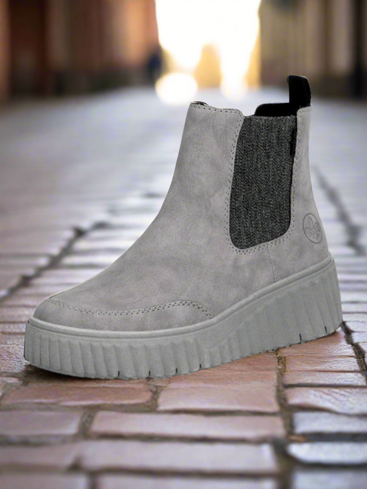 Rieker grey fleece lined Chelsea boot sizes 4-8