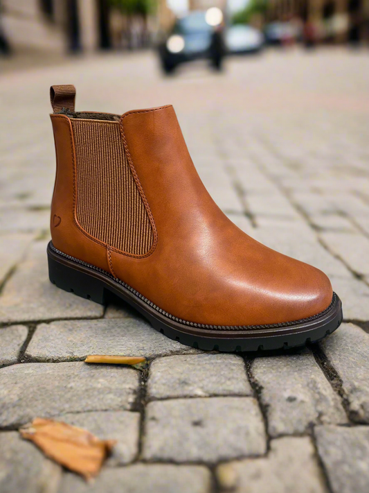 Heavenly Feet tan Angelina/Dawlish Chelsea boots sizes 4-8 (EU37-42)