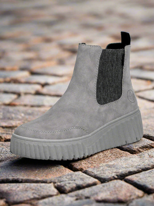 Rieker grey fleece lined Chelsea boot sizes 4-8