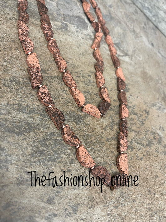 Sarah Tempest wooden beads layered necklace