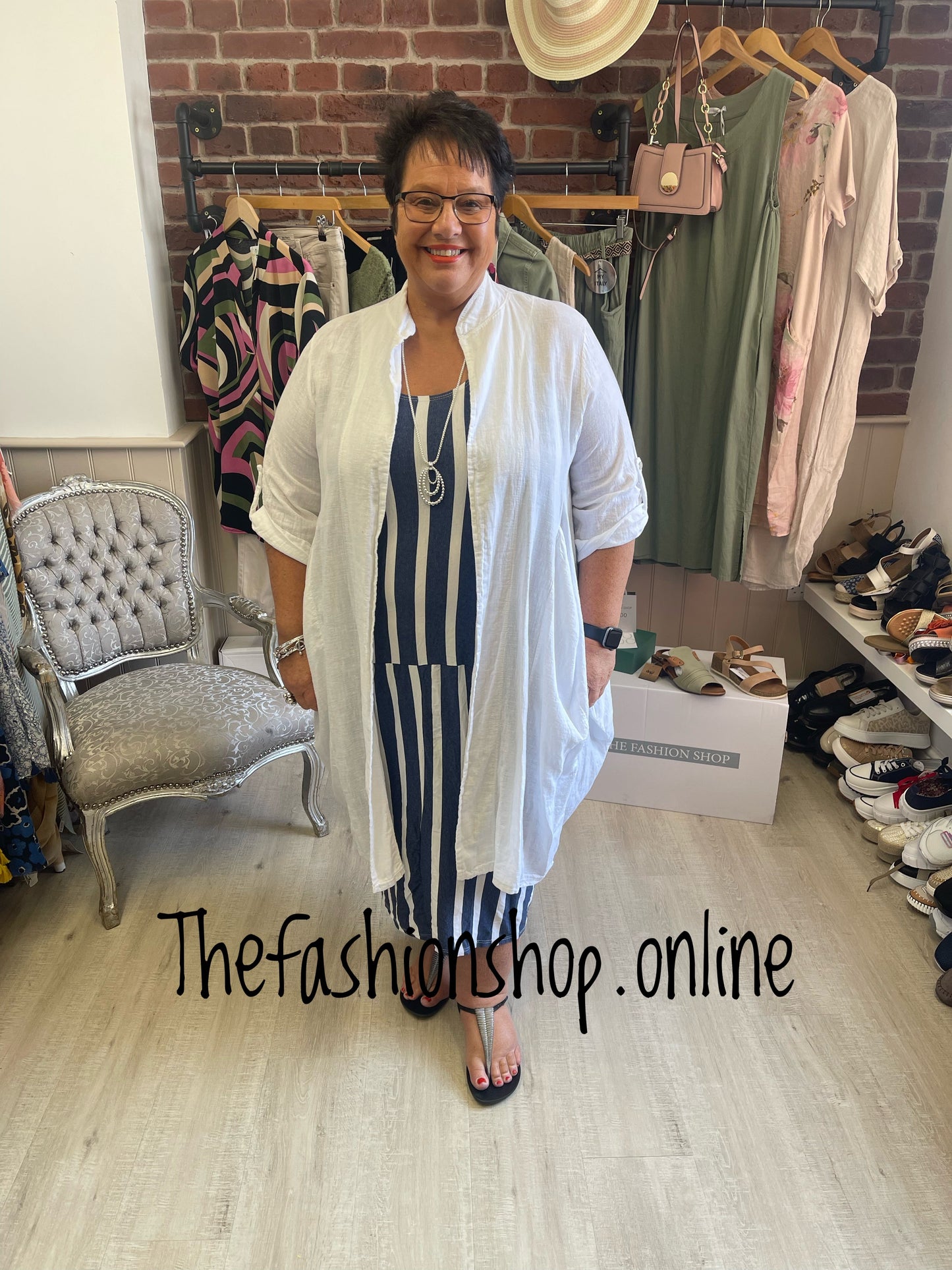 Denim and white nautical dress 12-22