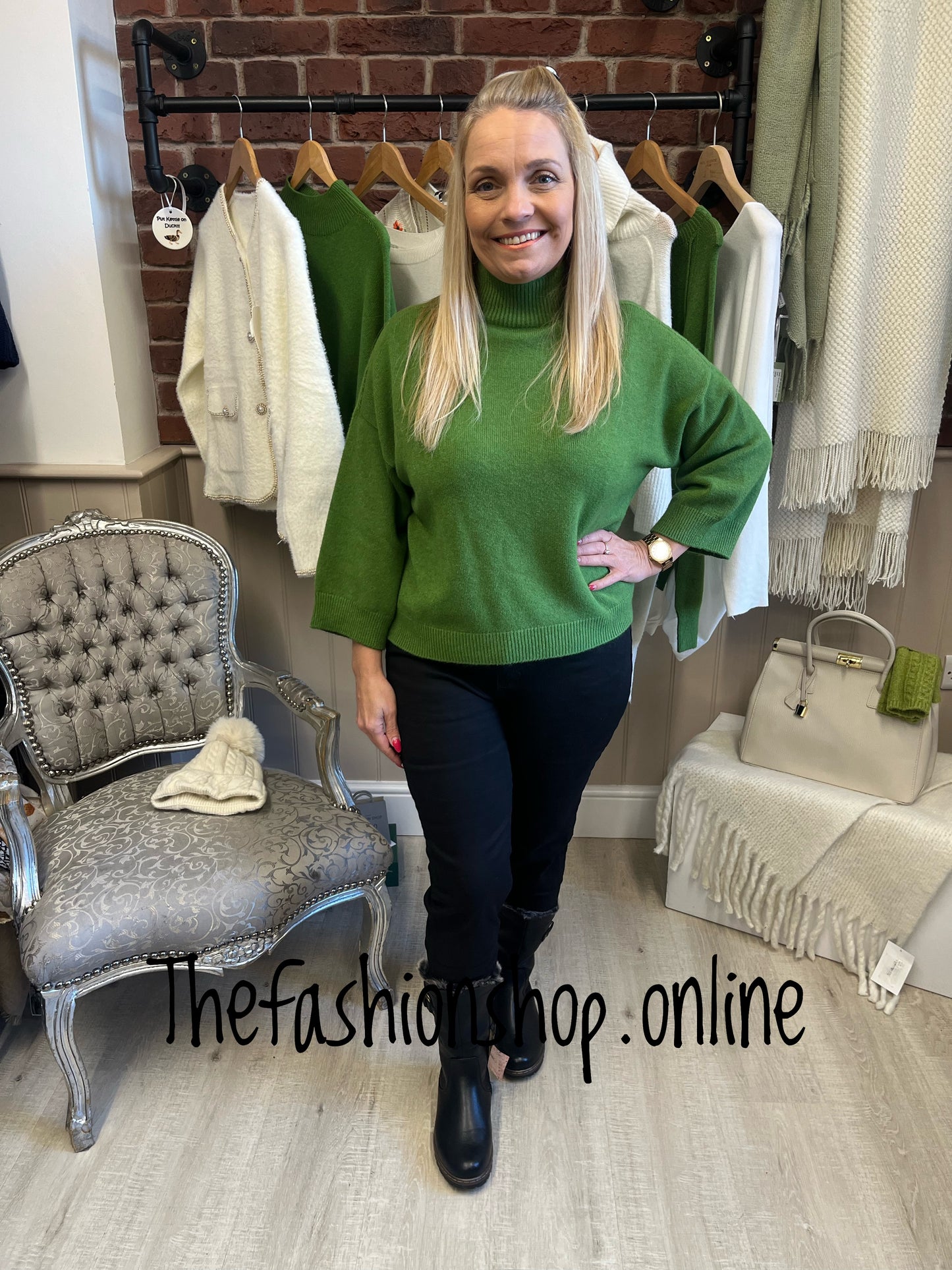 Erika green turtle neck jumper 10-16