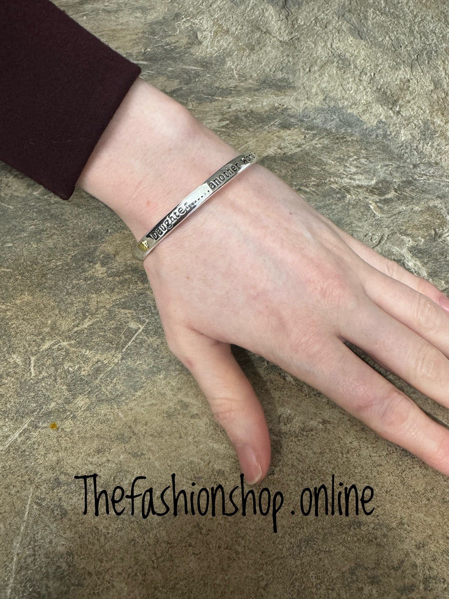 Equilibrium Silver Plated Two Tone Bangle Daughter