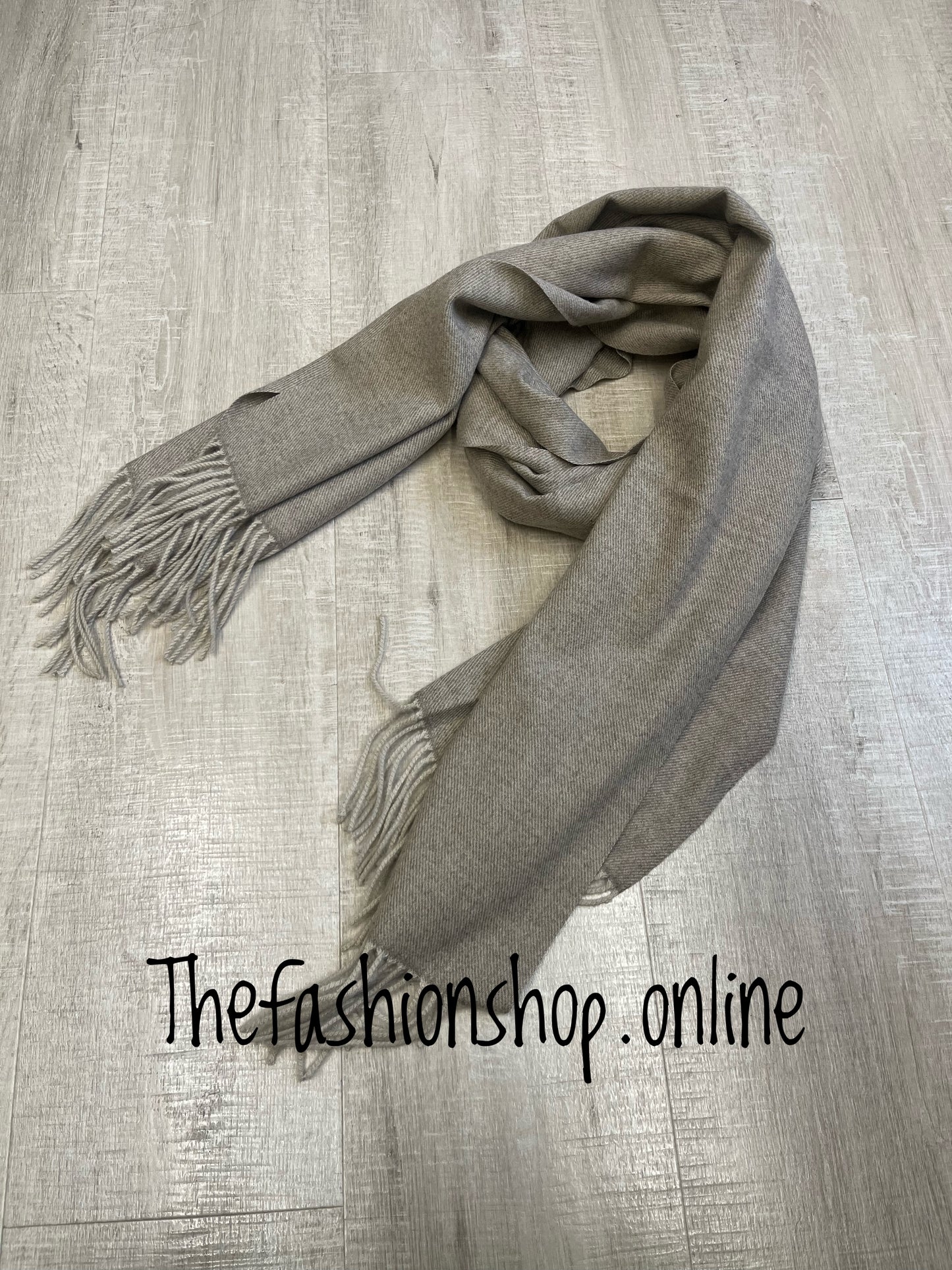 Beige soft tassel scarf