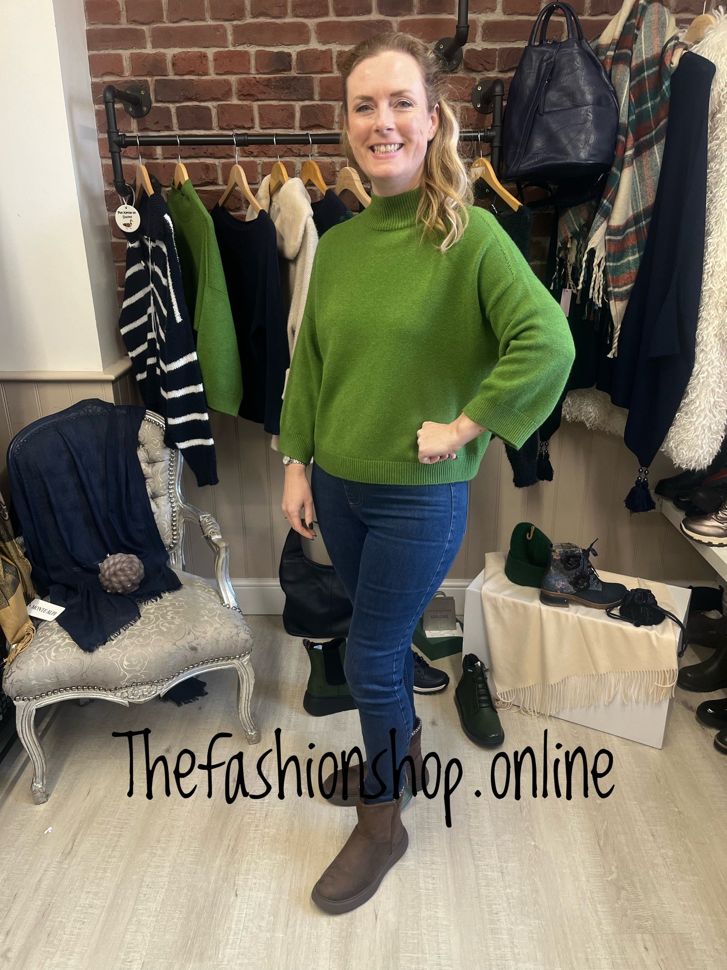 Erika green turtle neck jumper 10-16