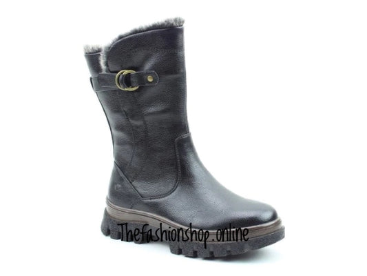 Heavenly Feet black Bramble wide fit mid calf boot with zip sizes 4-8