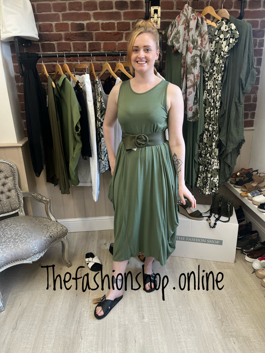 Vest top magic dress in khaki 8-18