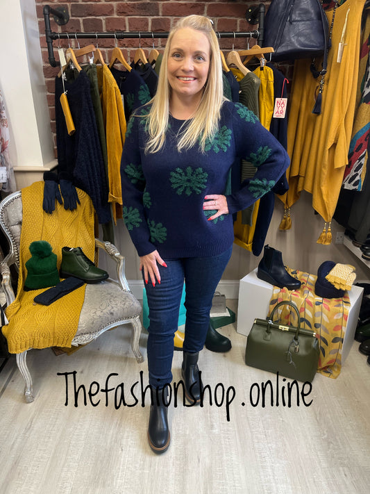 Tina navy floral jumper sizes 10, 12, 14 and 16