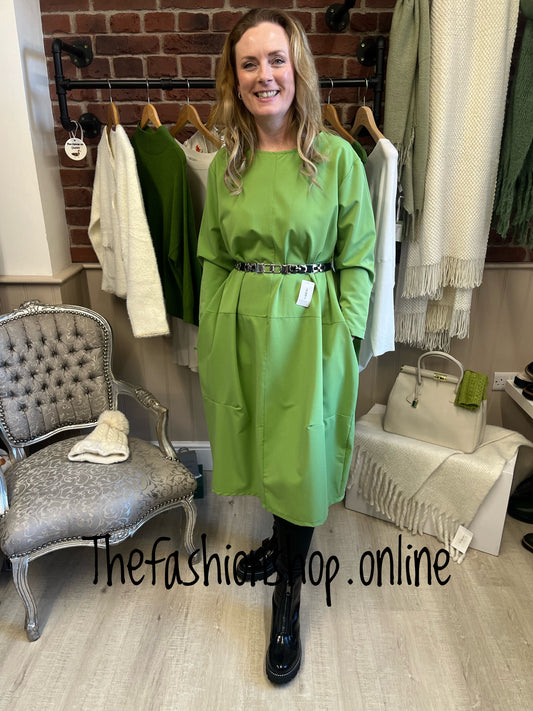 Lime green midi dress 14-18