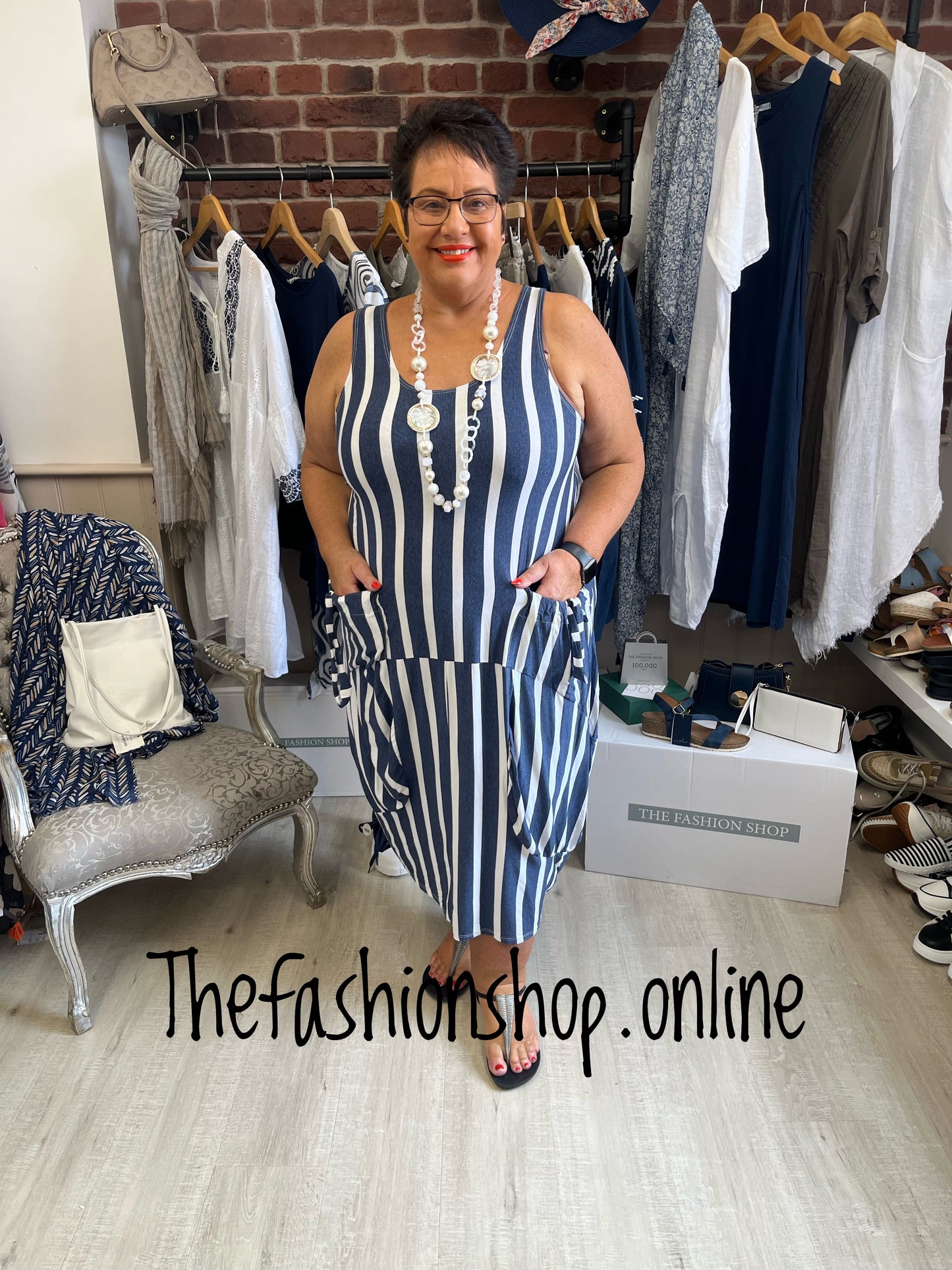 Denim and white nautical dress 12-22