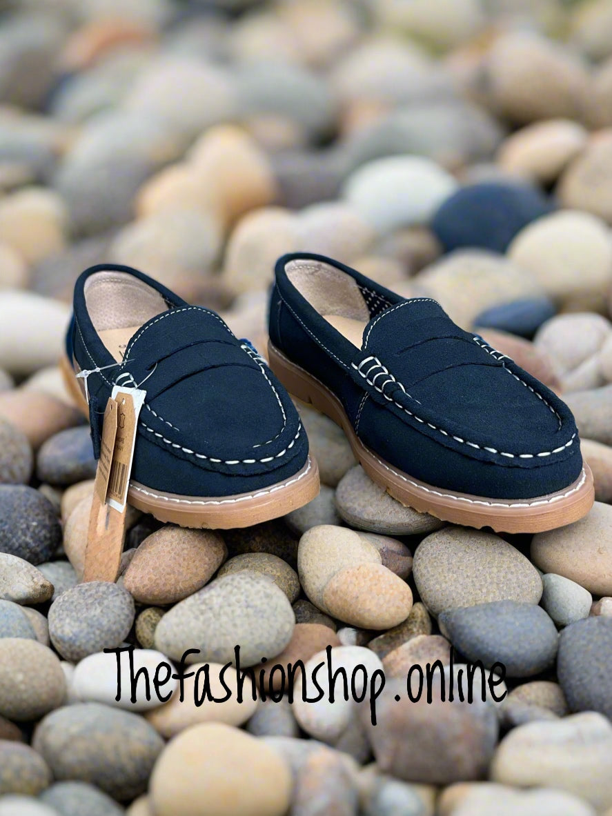 Jo & Joe navy Shore suede loafer sizes 4-8 (37-41)