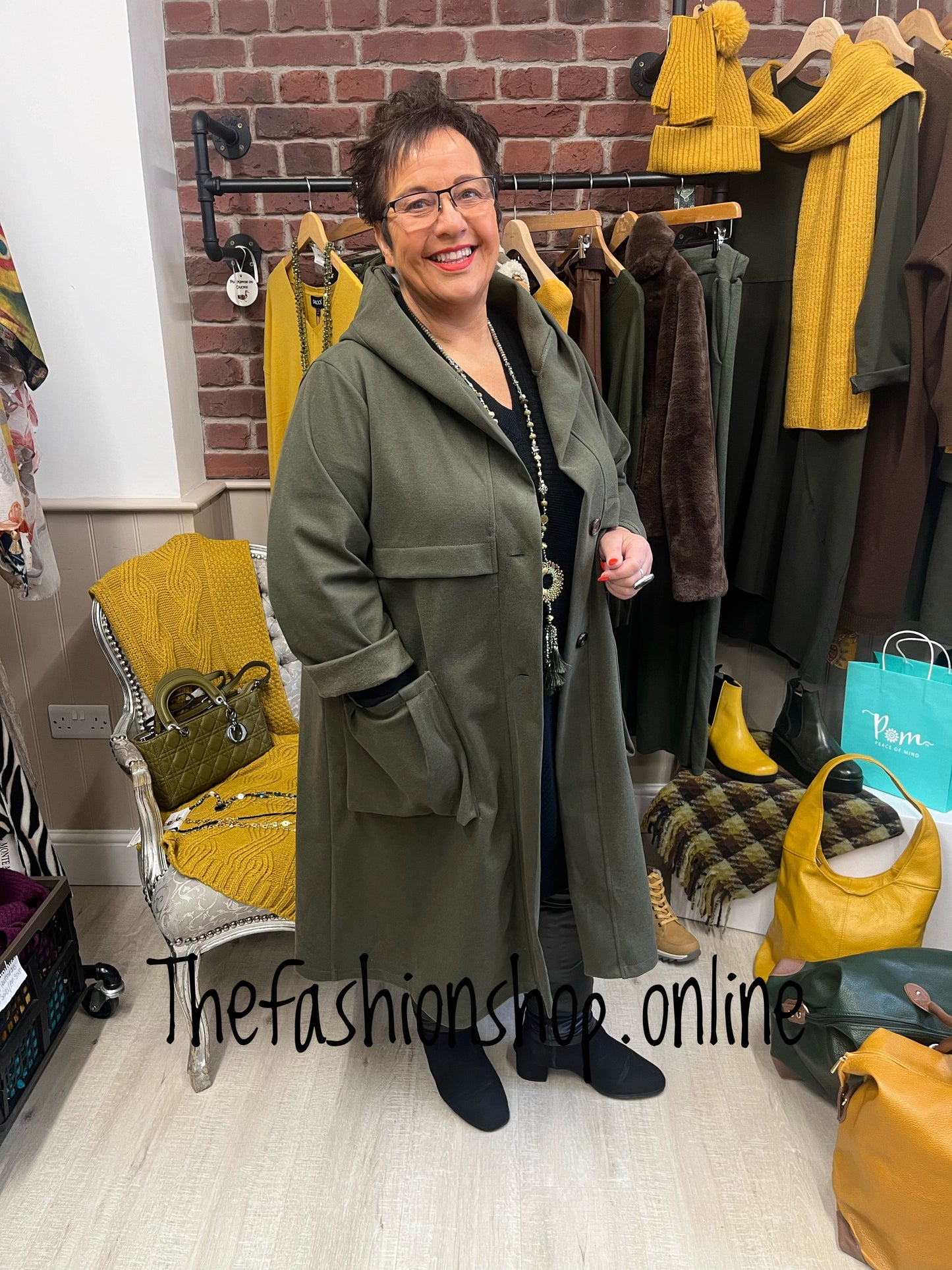 Callie Khaki large pockets jacket 12-22