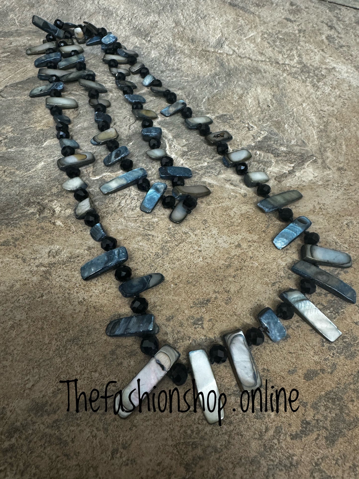 Grey and Black Gems Necklace