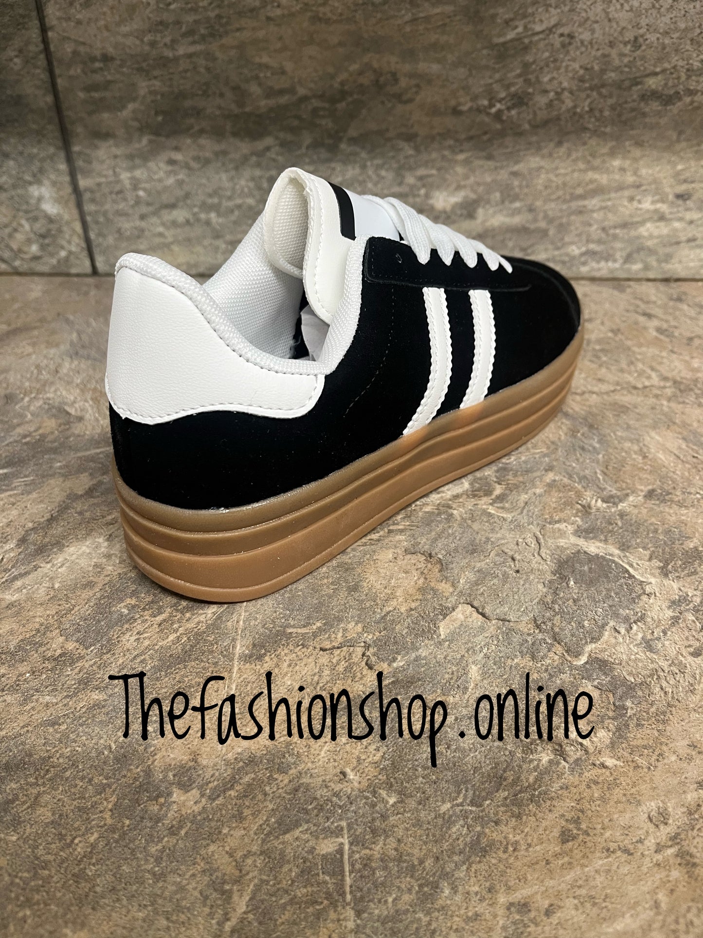 Dolly black and white platform trainers sizes 3-8 (EU 36-41)