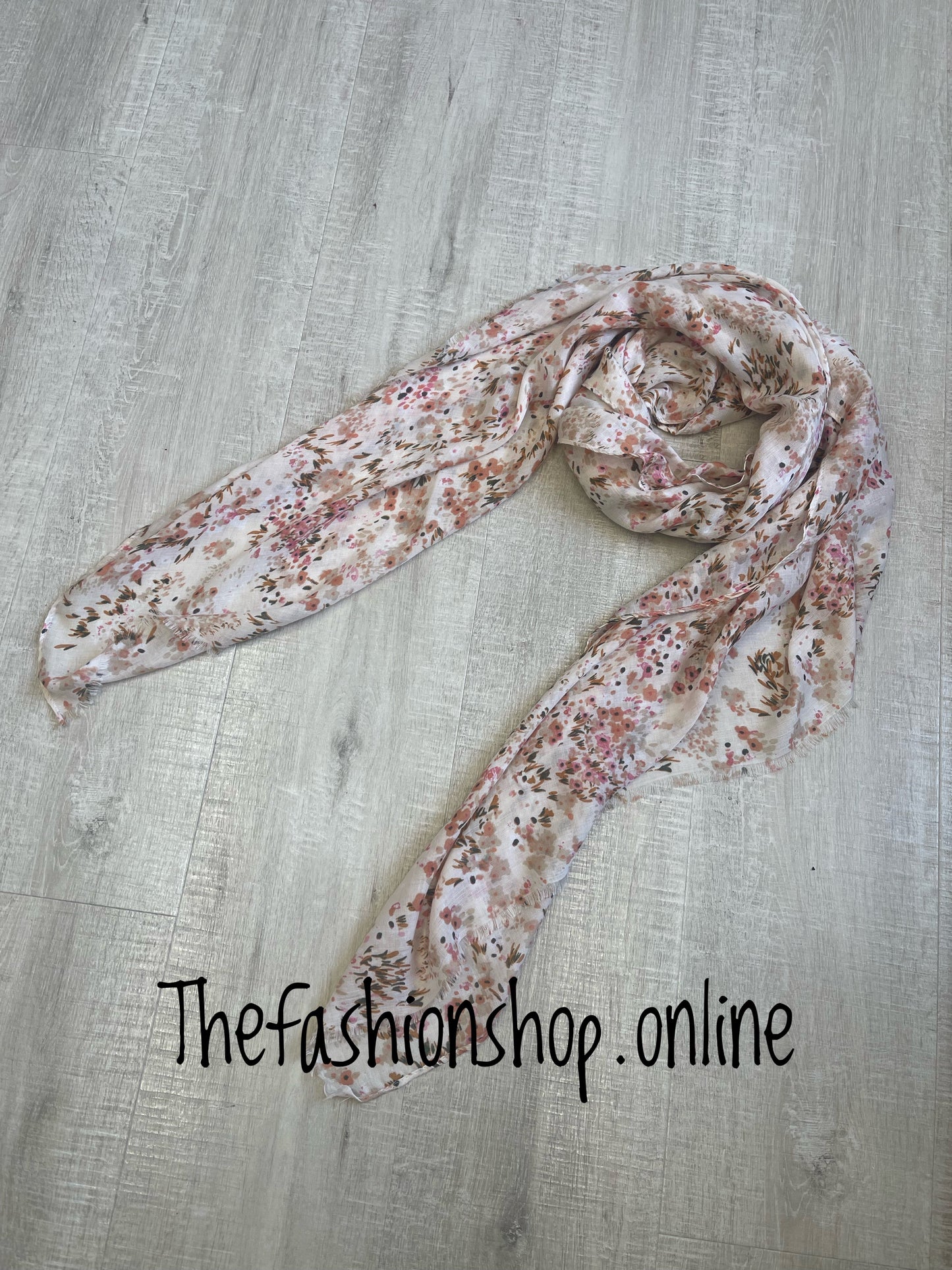 Neutral dainty flowers scarf