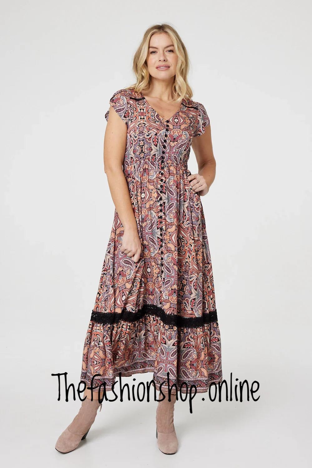 Stella Morgan paisley lace detail maxi dress in sizes 8,10,12,14,16