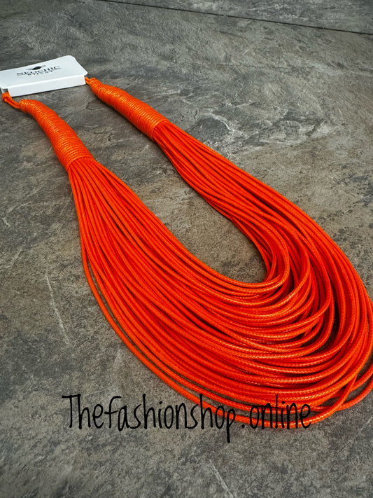 Orange Multi Strand Necklace