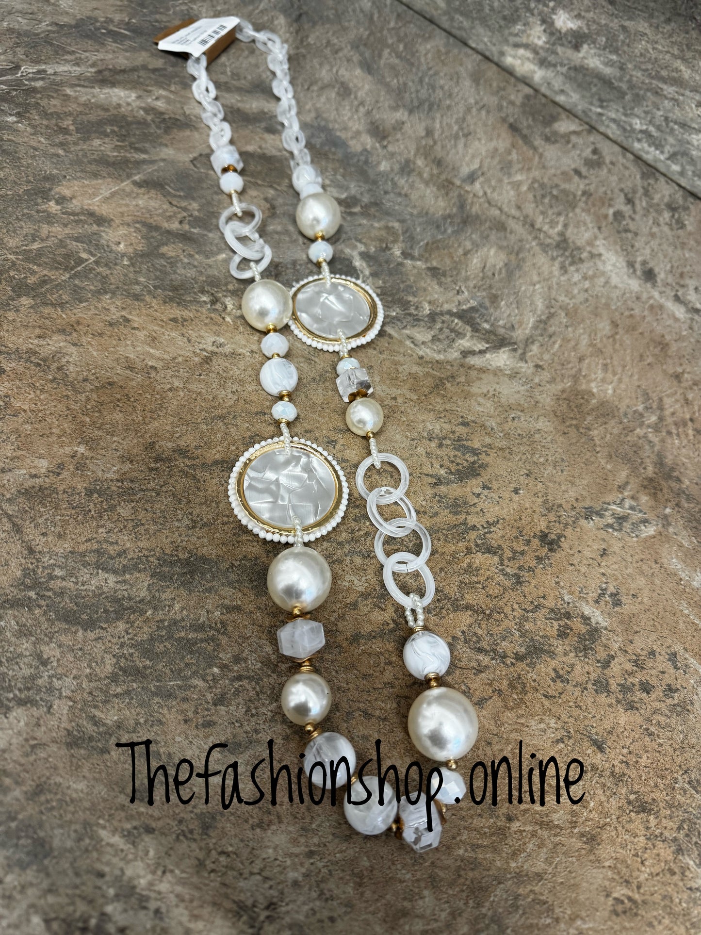 White with pearl statement necklace
