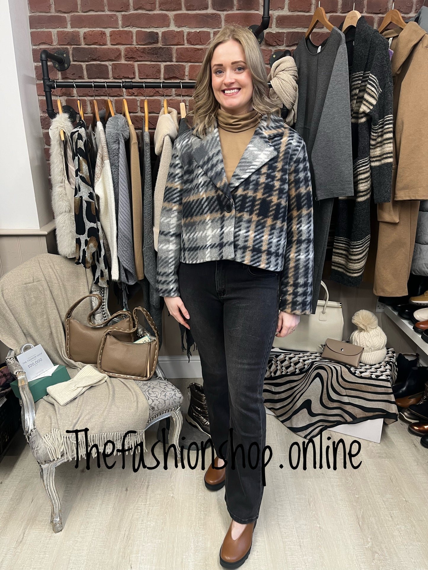 Sara grey tartan jacket 8-14