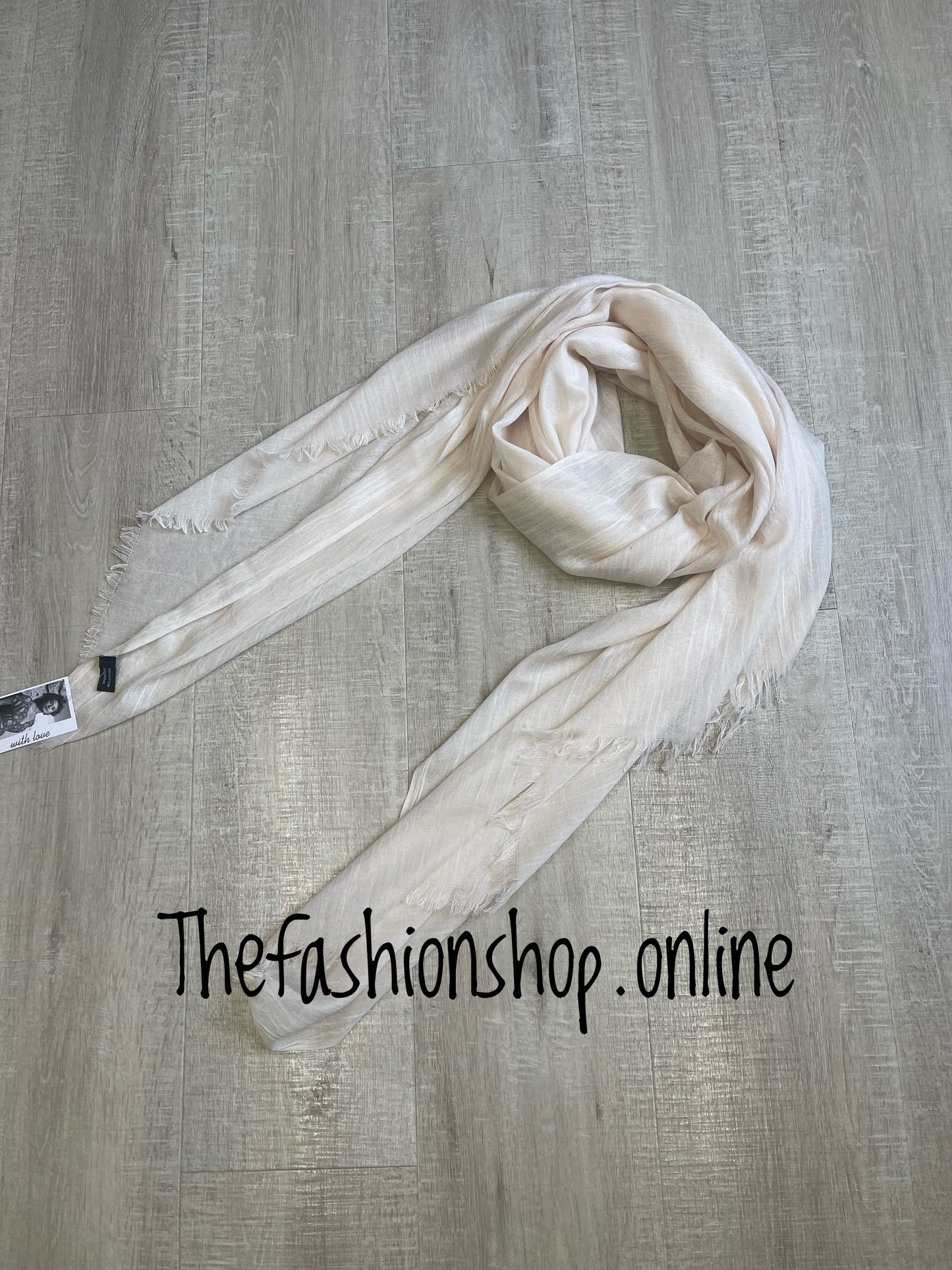 Cream frayed edge scarf