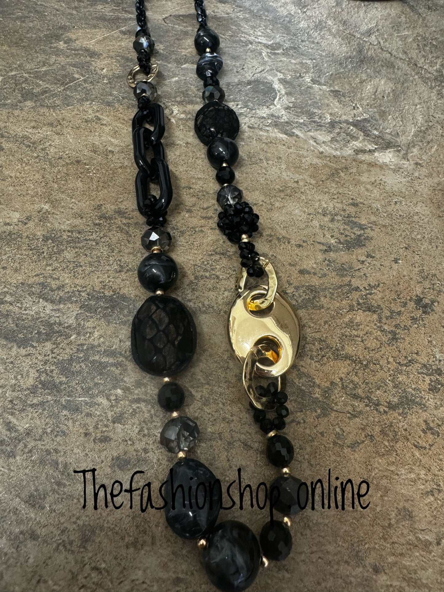 Black Toggle Statement Necklace