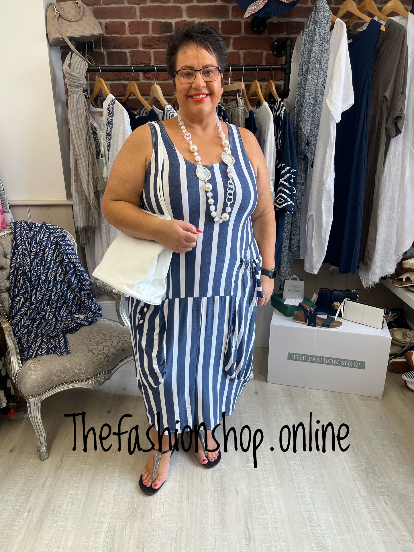 Denim and white nautical dress 12-22