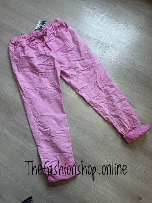 Pink super stretchy trousers with back pockets 18-22
