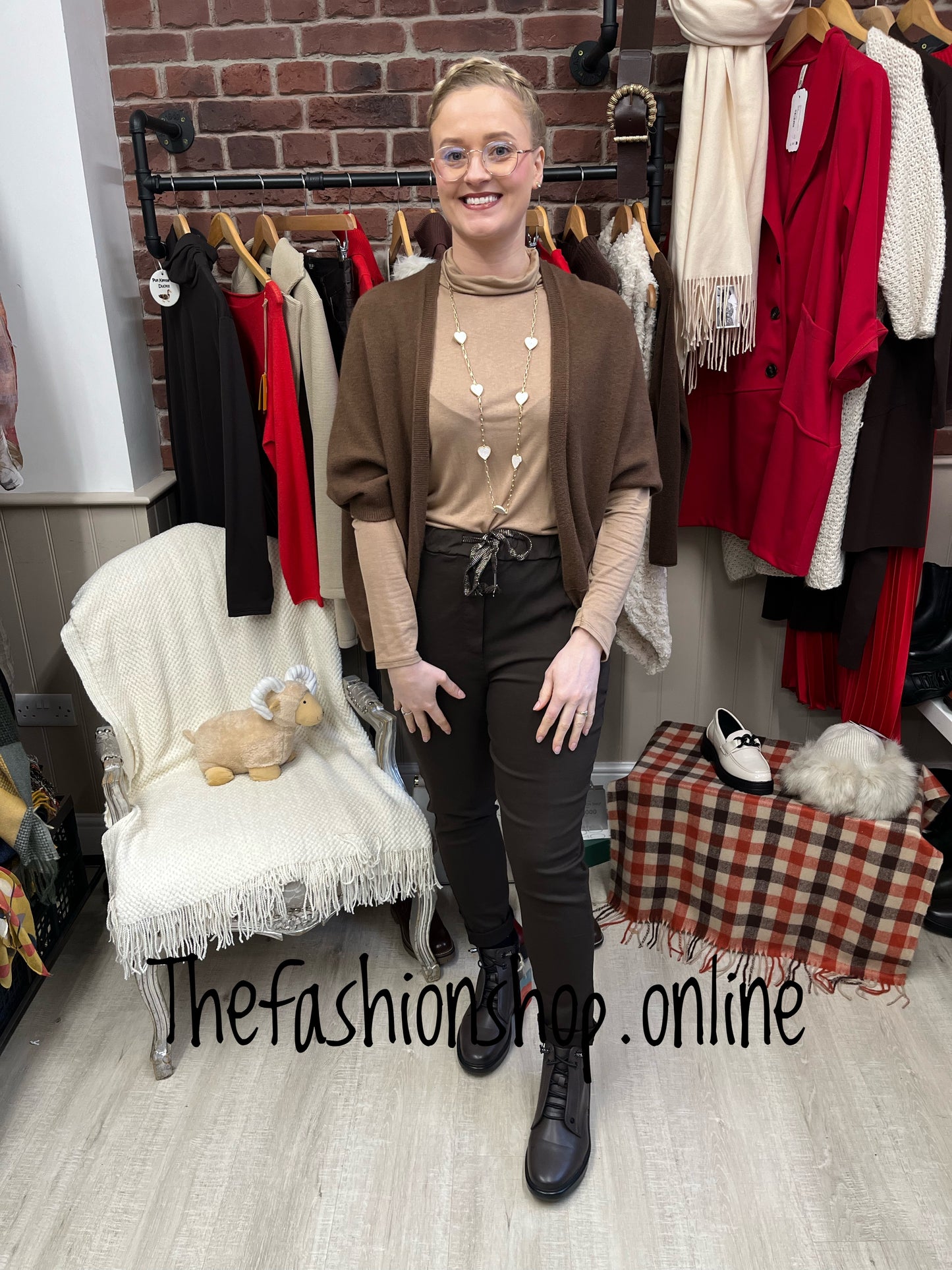 Brown fine knit shrug 12-20