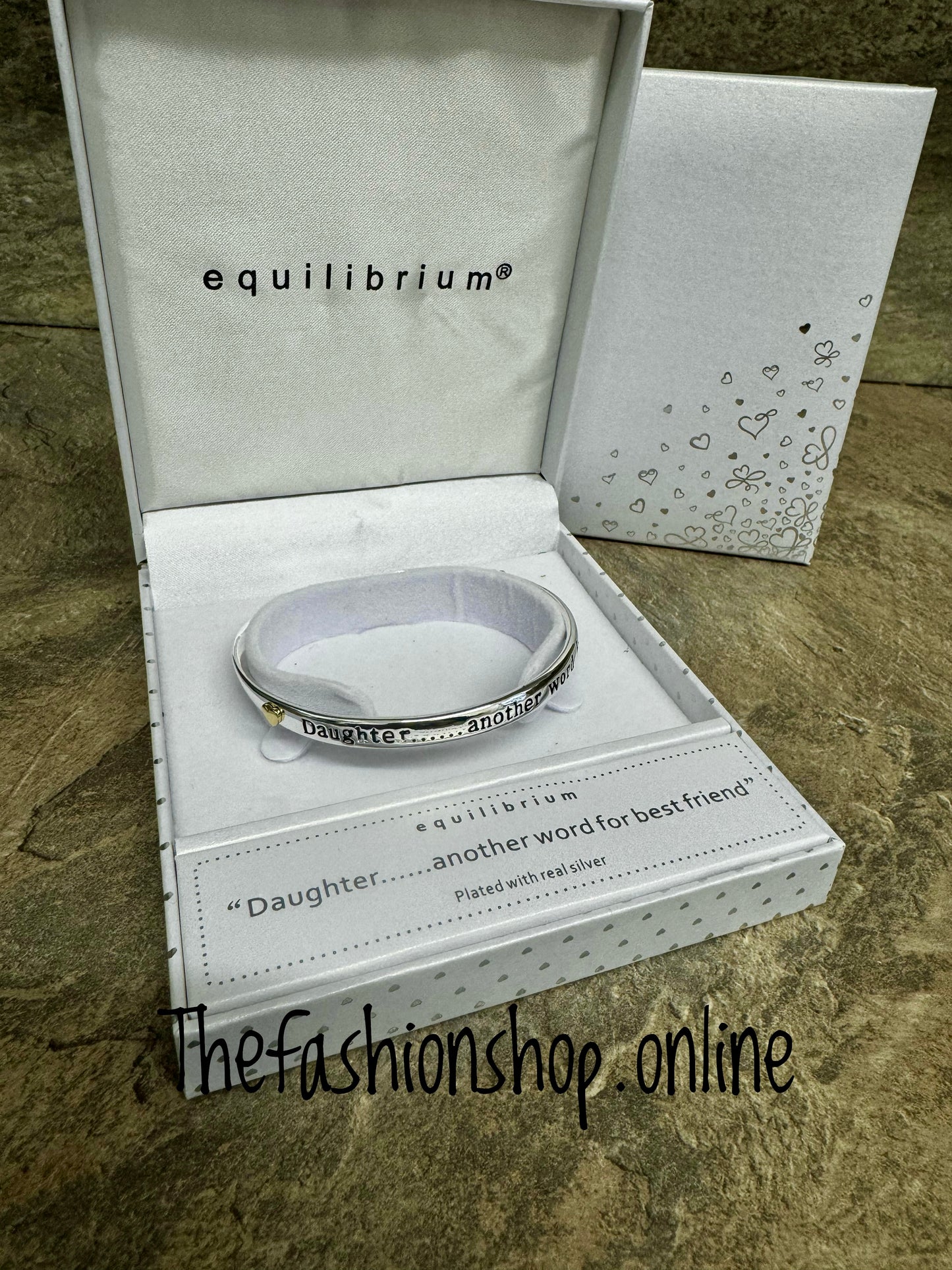 Equilibrium Silver Plated Two Tone Bangle Daughter