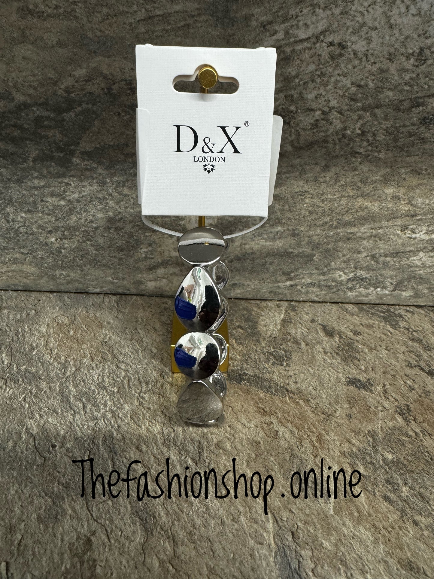 D&X Silver plated stretch disc bracelet