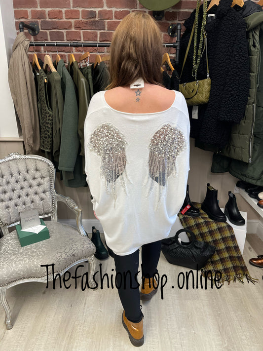 Sarah Tempest cream angel wings jumper 12-20