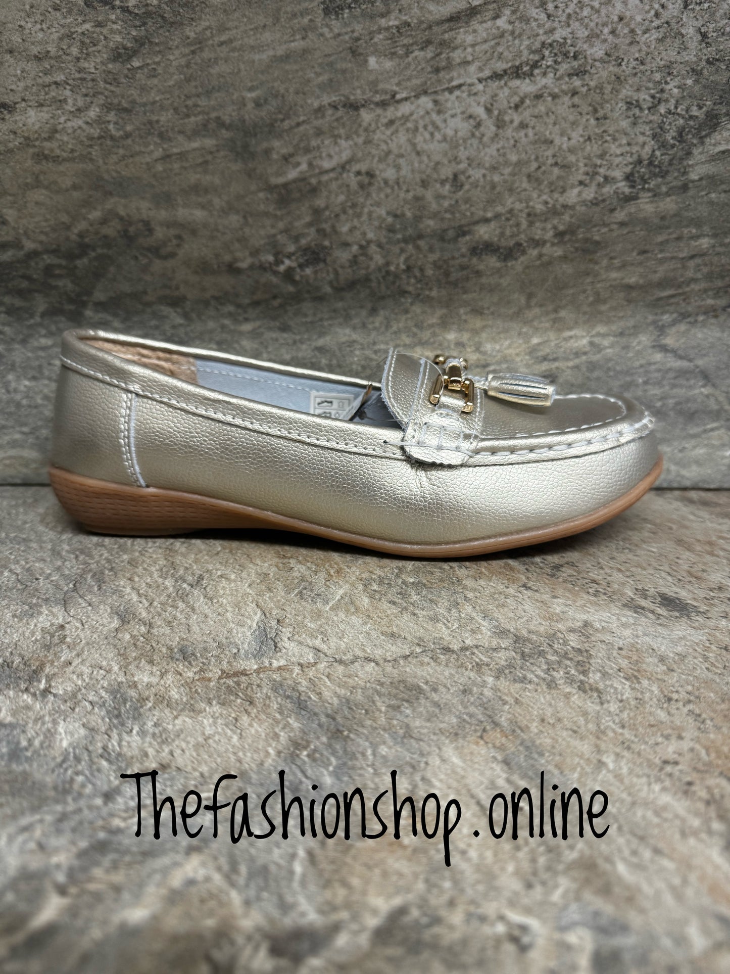 Jo & Joe Nautical leather gold loafer 4-8