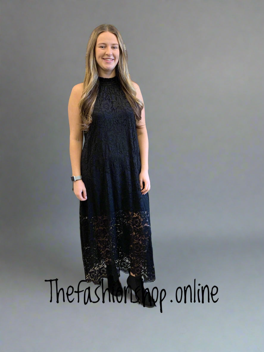 Black lace maxi dress 8-14