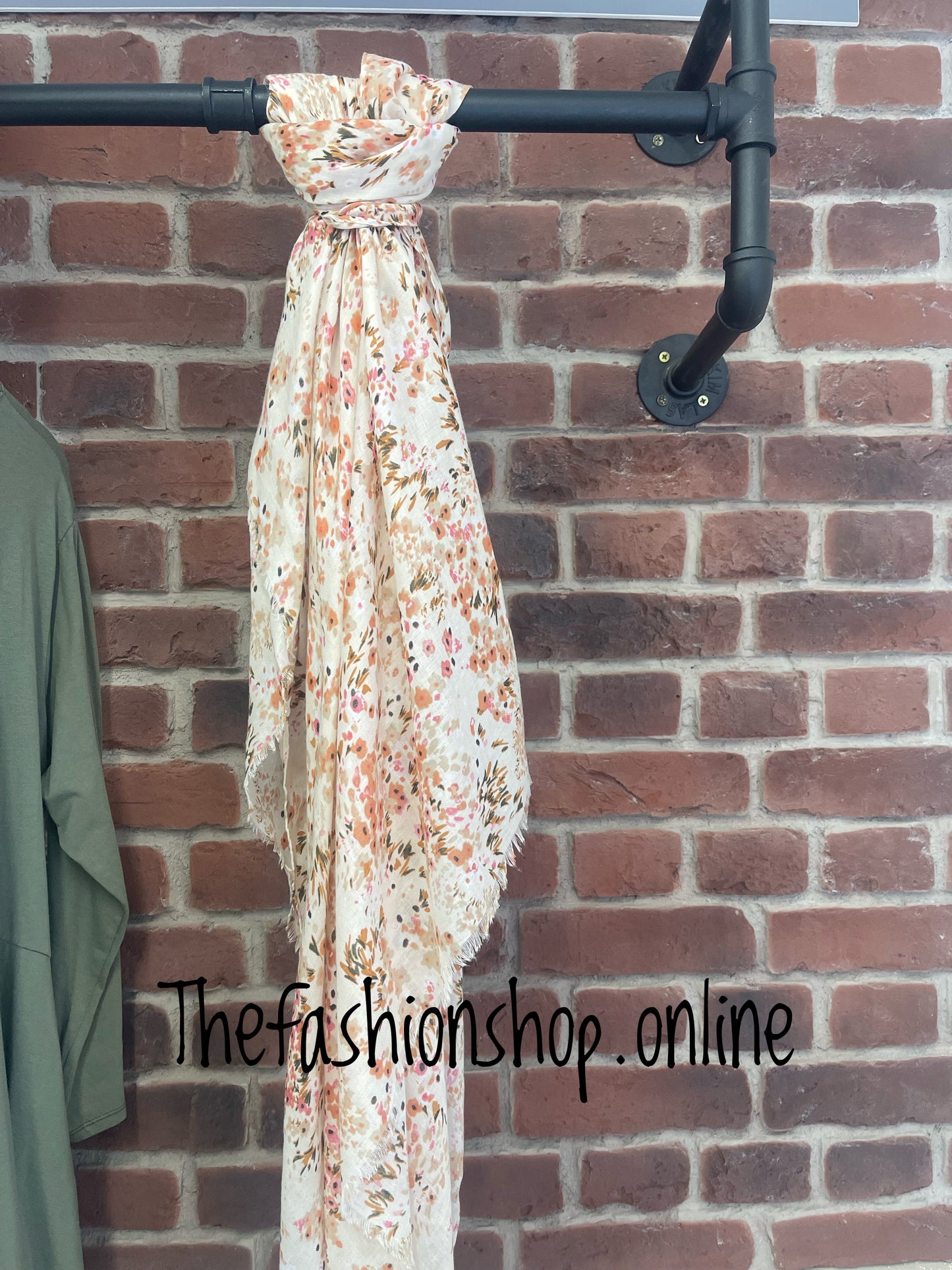 Neutral dainty flowers scarf