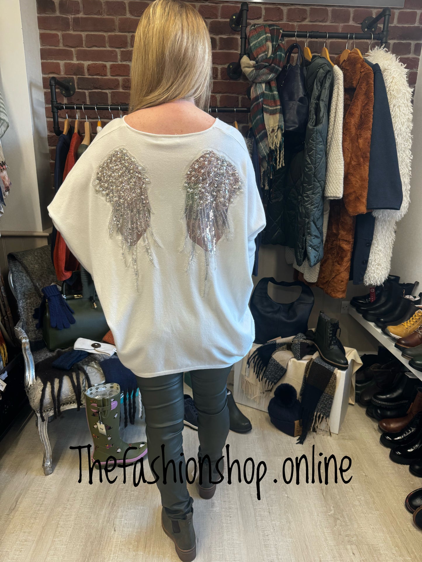 Sarah Tempest cream angel wings jumper 12-20