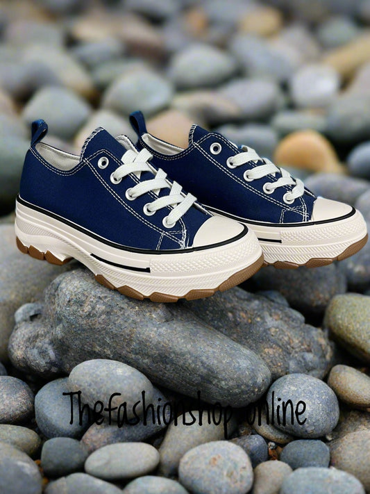 Amy navy chunky trainers sizes 3-8 (EU 36-41)