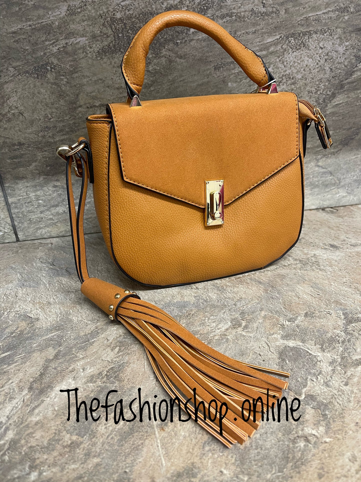 Camel tassel saddle bag