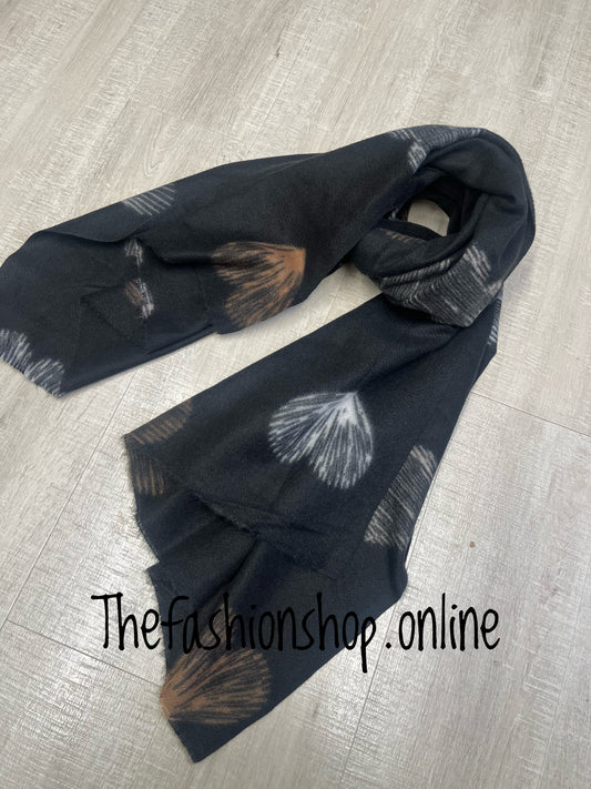 Sarah Tempest black subtle hearts scarf