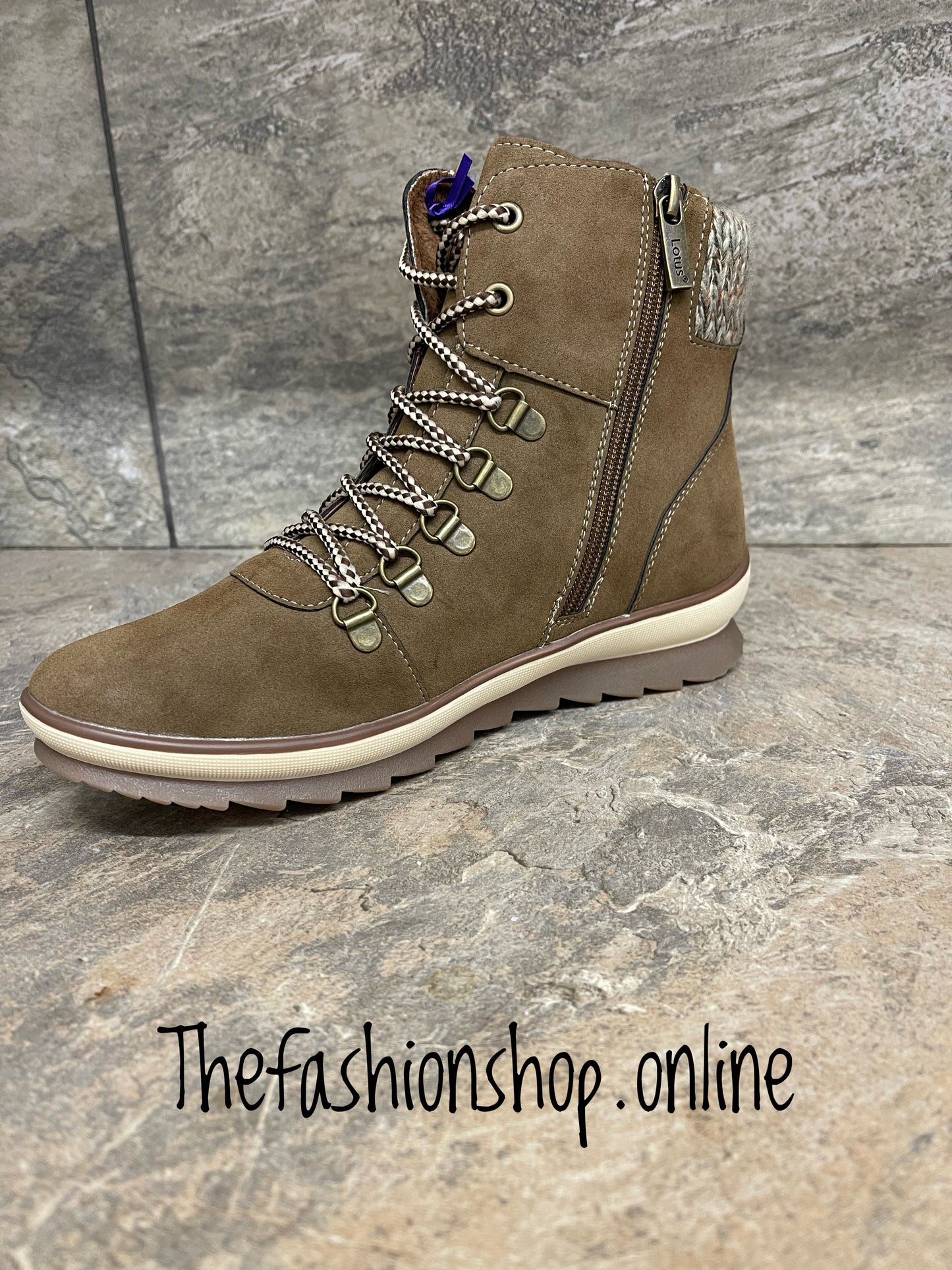 Lotus Libby taupe ankle boot with side zip sizes 4-8