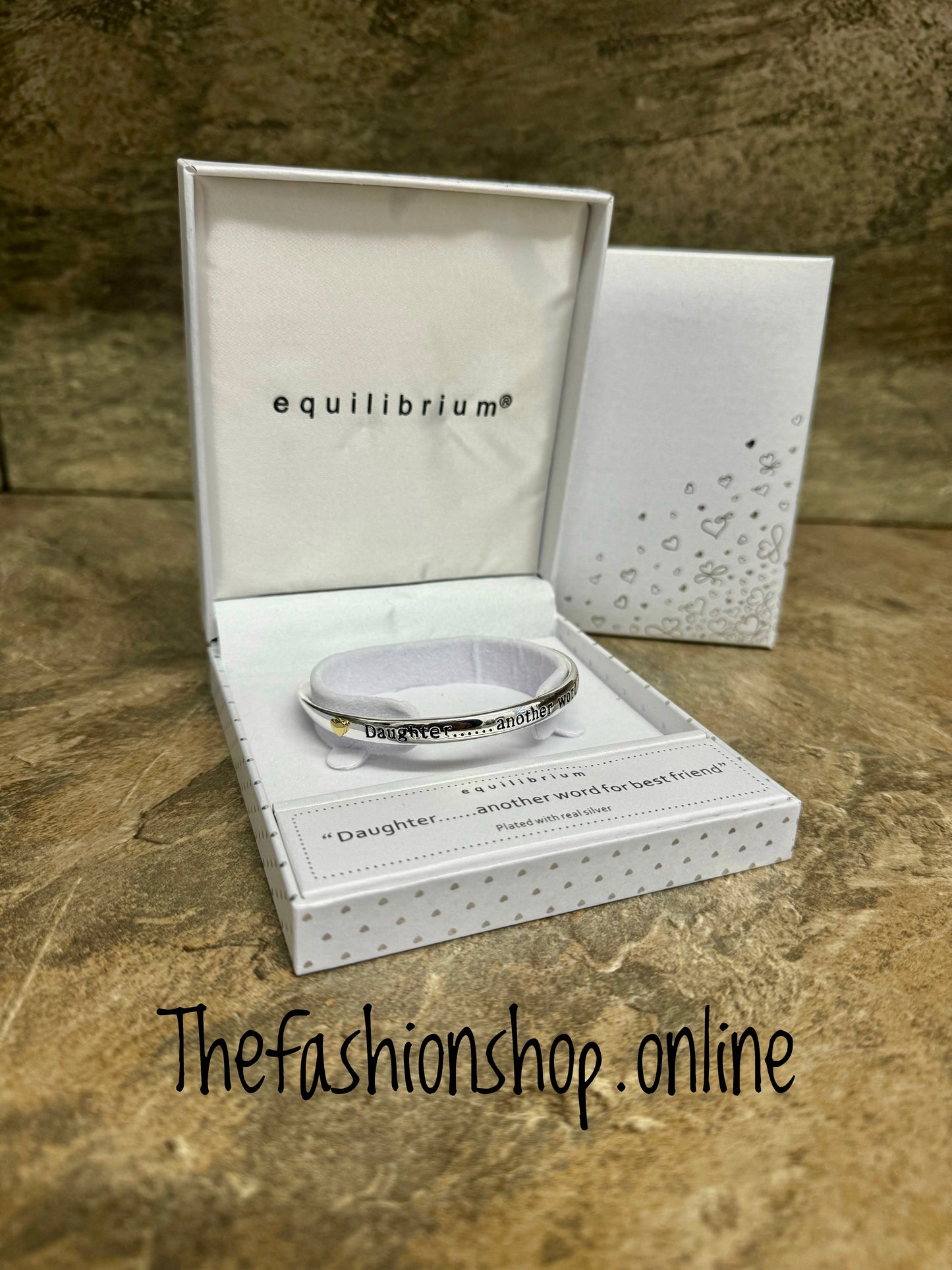 Equilibrium Silver Plated Two Tone Bangle Daughter