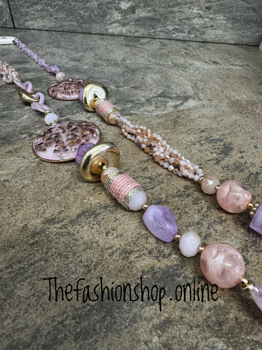 Pink stunning statement necklace