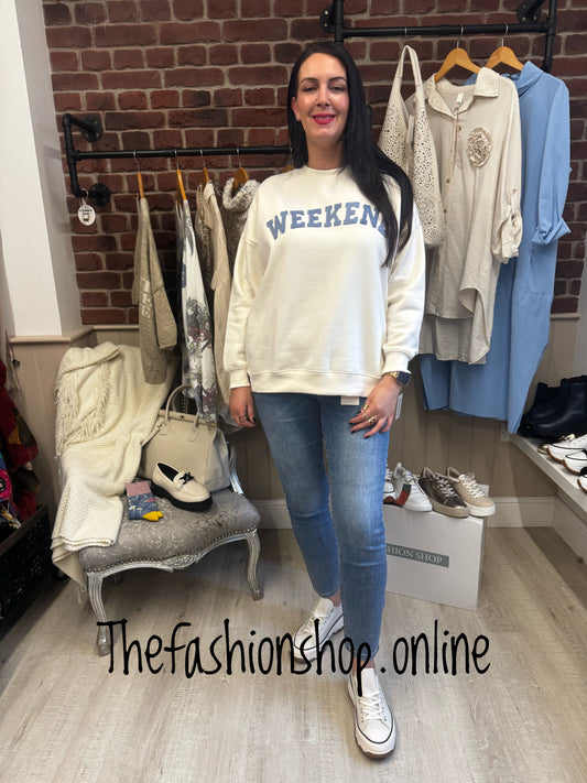 Jamie cream Weekend sweatshirt sizes 12-14 and 16-18