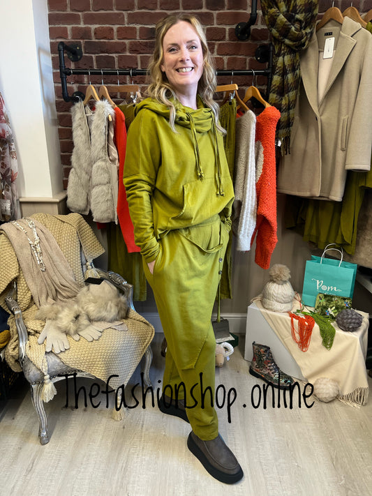 Olive funky trouser and hoodie set 8-14