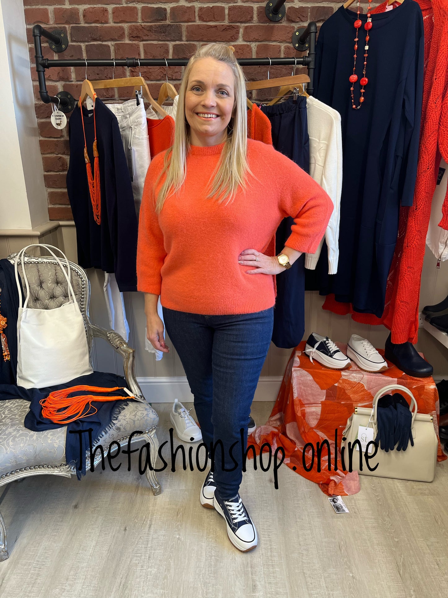 Jenny orange wool mix jumper 8-16