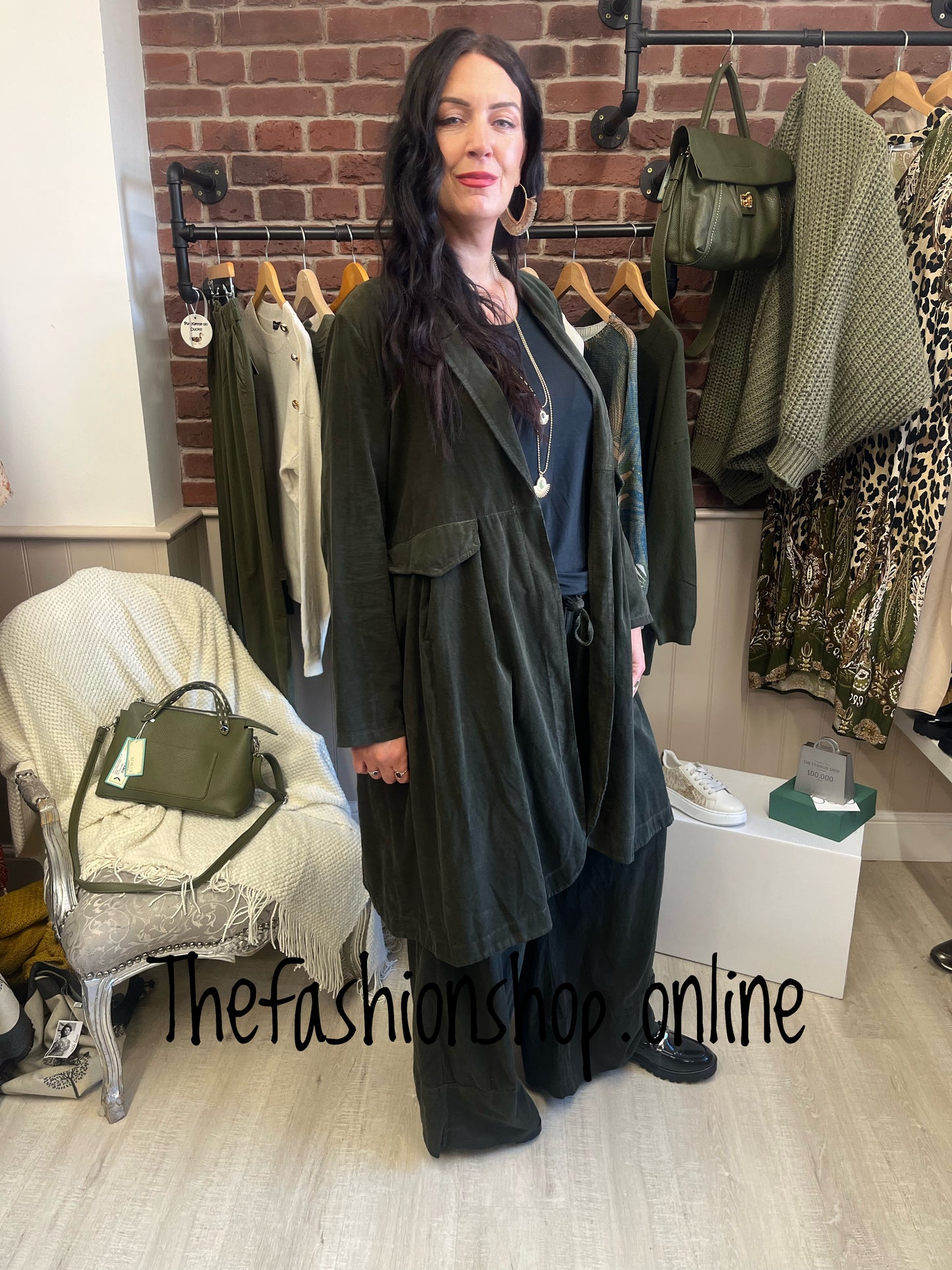 Khaki cord duster jacket 8-16